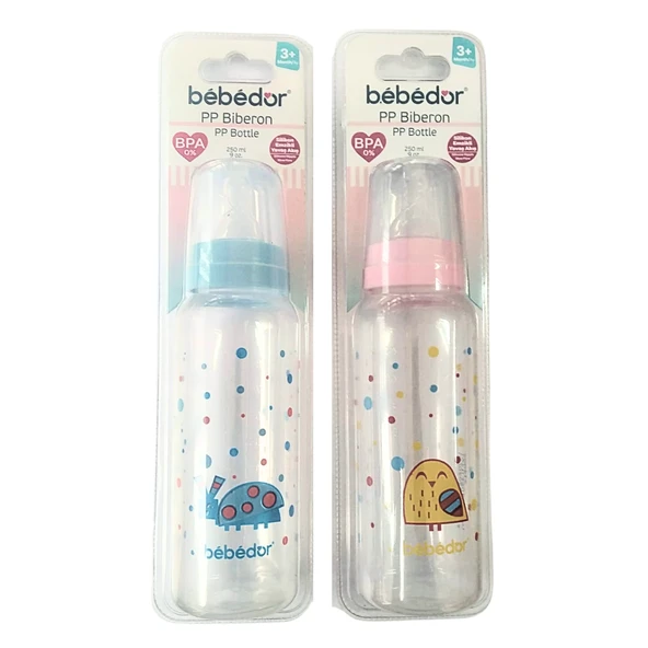Bebedor 24302 Silikon Emzikli Yavaş Akış PP Biberon 3 Ay+ 250 Ml ürün görseli 1
