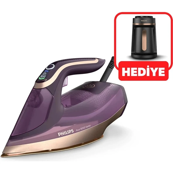 Philips Azur Buharlı Ütü 3000 Watt Dikey Buhar Özelliği ile Hızlı Isınma ve Kireç Önleme ürün görseli 1