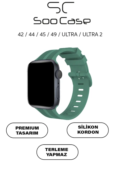 Apple Watch Uyumlu Watch 3 4 5 6 7 8 9 Se Serileri 38 40 41mm Kordon Kayış Silikon MT86 ürün görseli 1