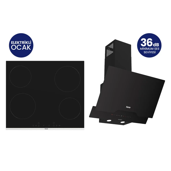 Siyah Elektrikli Vitroseramik Silentart 2'li Ankastre Set ES261+D063-SA ürün görseli 1