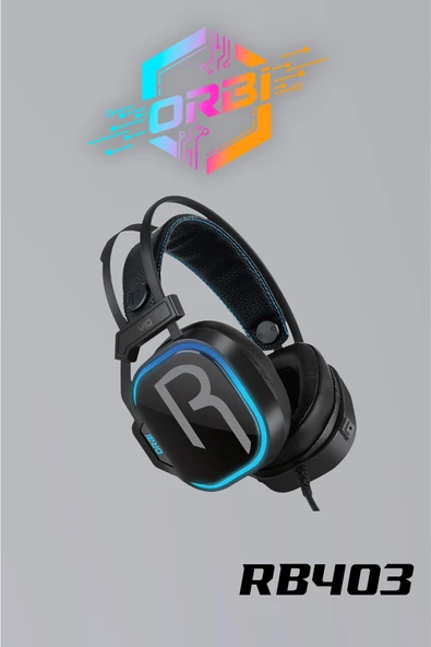E-Sport Uyumlu 7.1 Siyah RGB Profosyonel Mikrofonlu Kablolu Gaming Kulaklık RB403 ürün görseli 1
