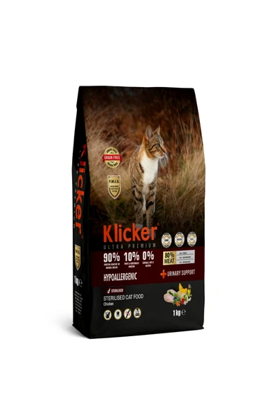 Klicker Tavuklu Kısır Yetişkin Kedi Maması 1 Kg ürün görseli 1