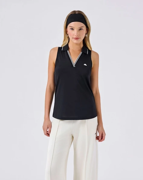 Ellesse 6SF5040-BK Kadın Polo Yaka Kolsuz Tişört - Siyah ürün görseli 1