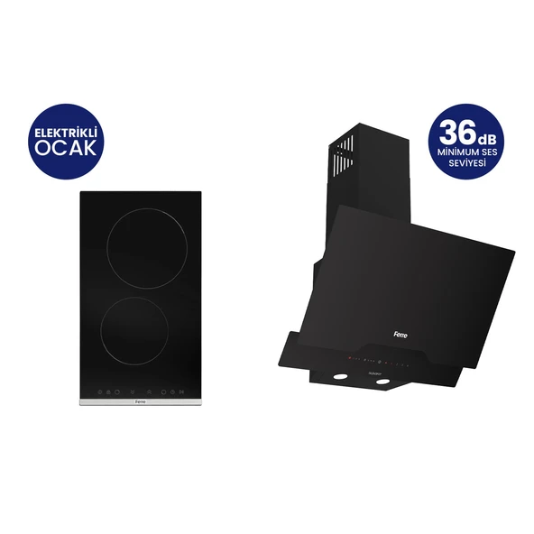 Siyah Elektrikli Vitroseramik Silentart 2'li Ankastre Set ES231+D063-SA ürün görseli 1