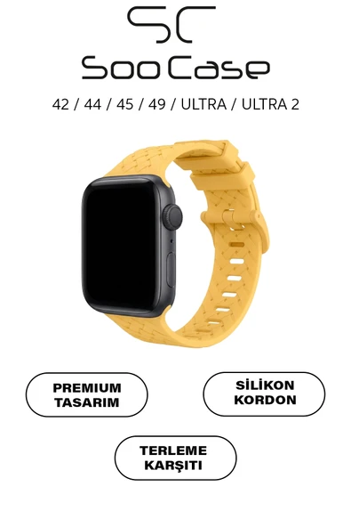 Apple Watch Uyumlu Watch 1/2/3/4/5/6/SE/7/8/9 Serileri 42/44/45/49 MM Kordon Kayış Silikon MT92 ürün görseli 1
