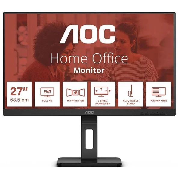 AOC 27E3QAF 27" 4 ms Full HD Pivot IPS Monitör ürün görseli 1