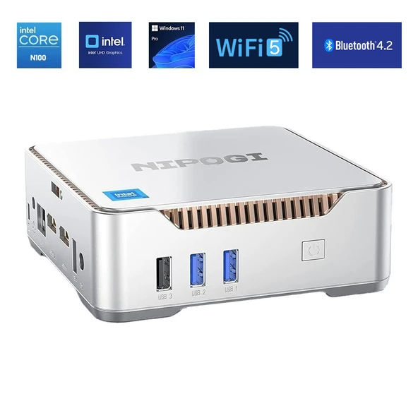 NiPoGi GK3 PLUS OneDesk N100 Intel Alder Lake 12.Nesil 8GB DDR4 256GB NVMe WiFi5 BT4.2 W11 Mini PC ürün görseli 1