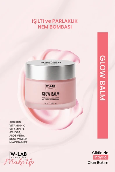 W-Lab Cosmetics 4 Etkili Makyaj Balmı Nem,Baz,Işıltı ve Parlaklık Glow Balm 50 Ml ürün görseli 1