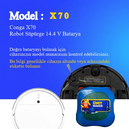 Conga X70 Robot Süpürge 5200 mAh Batarya - Resim 2