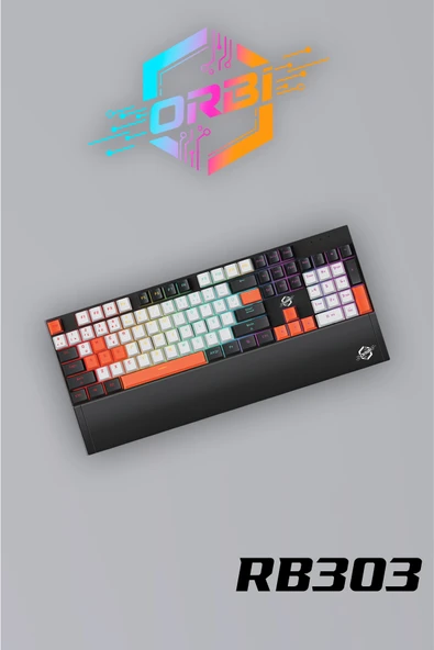 E-Sport Uyumlu Ergonomik Bilek Destekli Türkçe Q Multimedya RGB Blue Switch Oyuncu Klavye RB303 ürün görseli 1