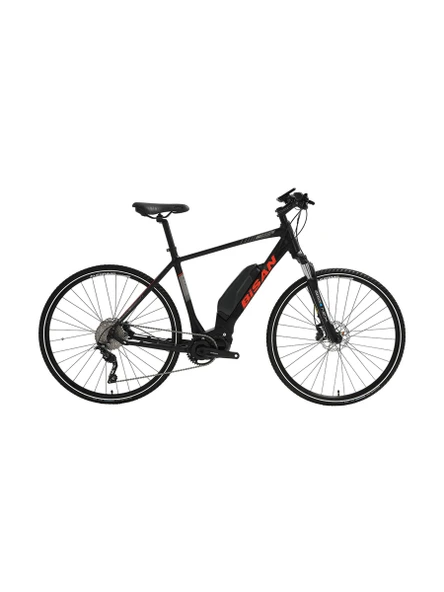 BİSAN E-TREKKING ELEKTRİKLİ ERKEK ŞEHİR BİSİKLETİ 50CM HD 28 JANT 10 VİTES MAT SİYAH KIRMIZI ürün görseli 1
