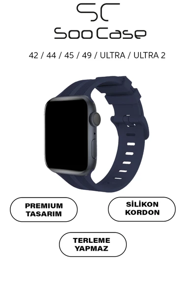 Apple Watch Uyumlu Watch 3 4 5 6 7 8 9 SeSeri 38 40 41mm Solo Loop Kordon Kayış Silikon S Beden MT86 ürün görseli 1