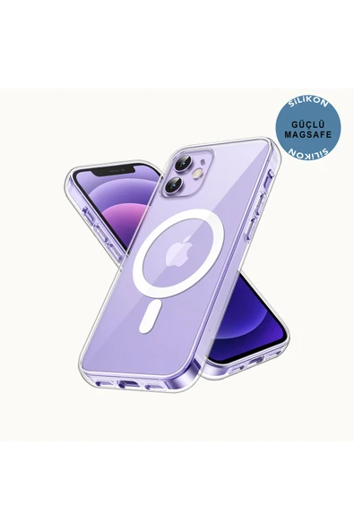 iPhone 12 / İPhone 12 pro Uyumlu Şeffaf Magsafe Kılıf Safe Silikon ürün görseli 1
