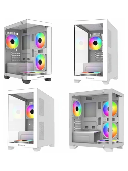 GameBooster GB-MB6001W Rainbow Fanlı Beyaz 600 W Micro ATX Oyuncu Kasası ürün görseli 1