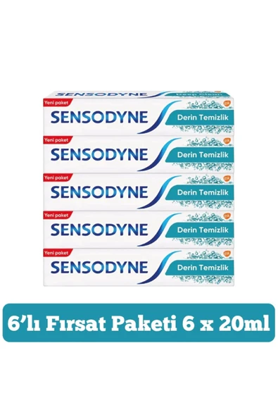 Sensodyne Derin Temizlik Diş Macun 20ml x6 Adet ürün görseli 1