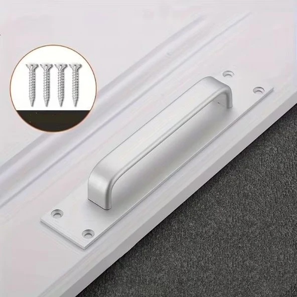 Marelli PULL Gri saten Aluminyum şık sürme kapı çekmesi ürün görseli 1