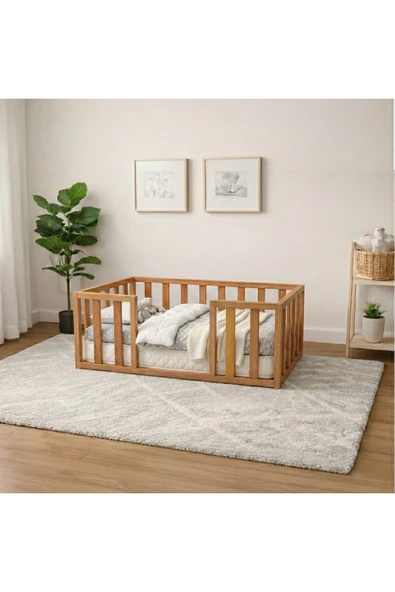 terra ws Montessori Yatak Kayın Ağacı – Ahşap Bebek & Çocuk Karyolası | Pisces Serisi 60 cm Yükseklik ürün görseli 1