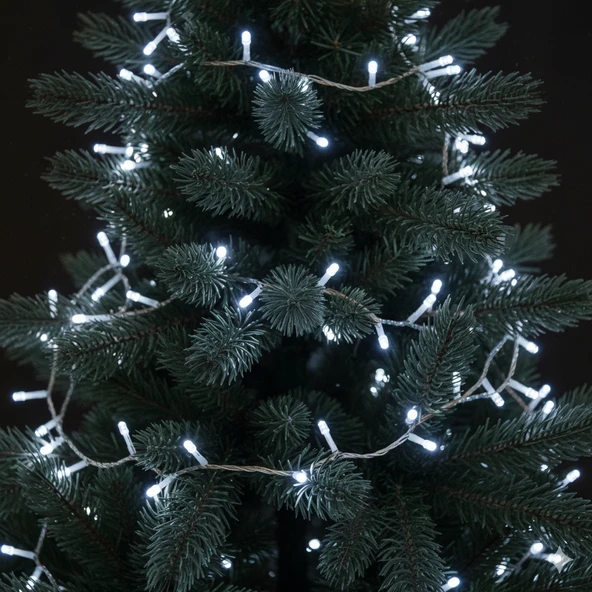 15 Metre Yılbaşı Led Işık (240 Led) - 6 Metre Uzatma Kablolu Trafolu Beyaz Işık Dekoratif Aydınlatma ürün görseli 1