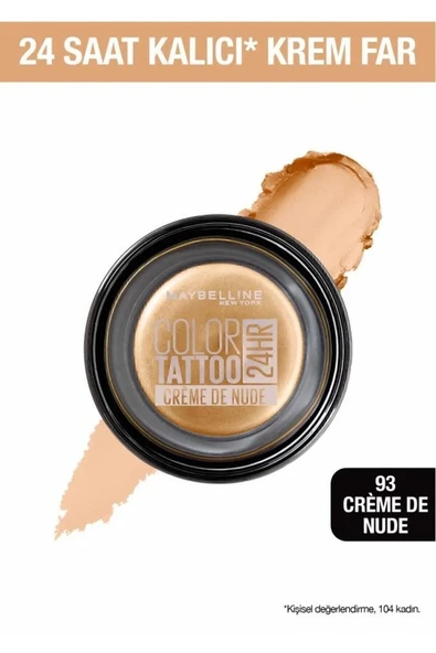 Maybelline New York Krem Göz Farı - Color Tattoo 24HR - 93 Creme De Nude ürün görseli 1