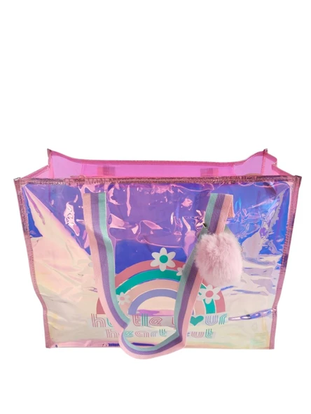 Dream Vest Şeffaf hologr.Pembe Kalp byk omuz-plaj ürün görseli 1
