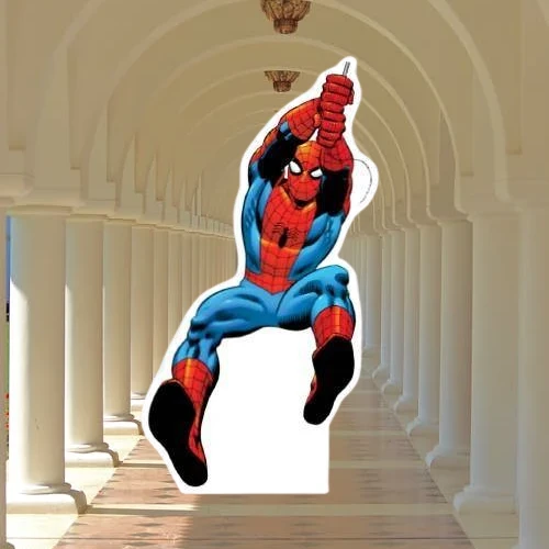 Ayaklı pano Spider Örümcek Adam 34x18 cm Ağla Uçan Örümcek Adam Doğum Günü Masa Dekoru Çocuk Odası Süsü ürün görseli 1