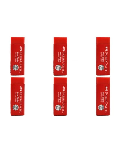 Faber Castell Küçük Kırmızı Okul Silgisi 6 lı ürün görseli 1