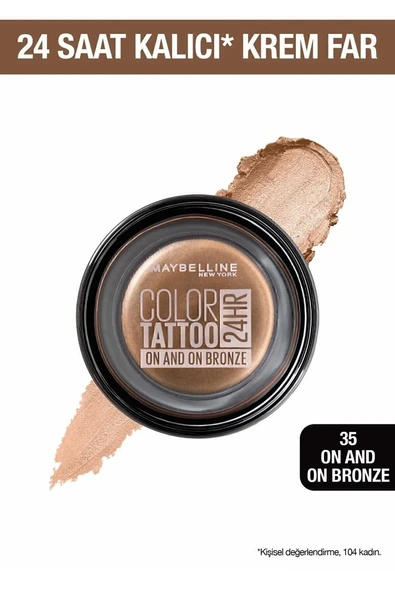 Maybelline New York Krem Göz Farı - Color Tattoo 24HR - 35 On And On Bronze ürün görseli 1