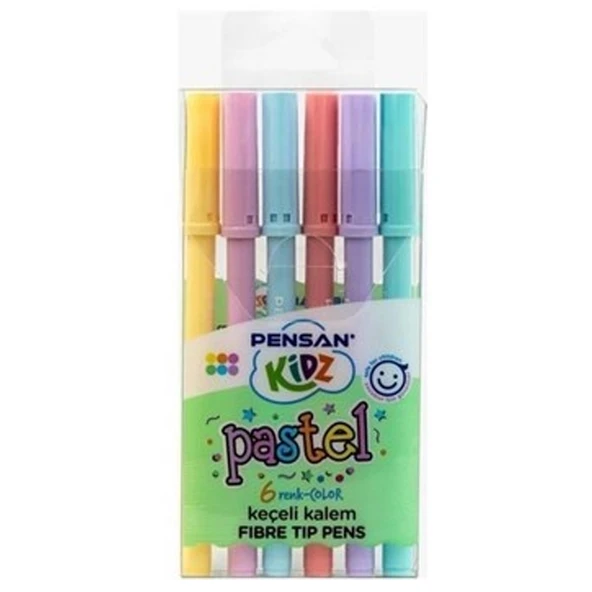 Pensan Keçeli Kalem 6 Renk Pastel Kesik Uç 99096 ürün görseli 1