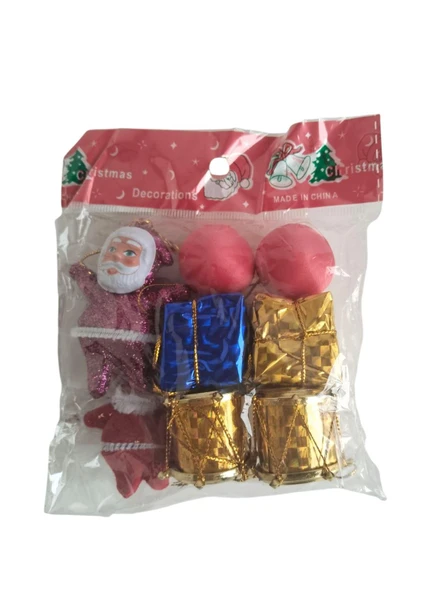 Yılbaşı Süs Karma 8li Noel Babalı ürün görseli 1