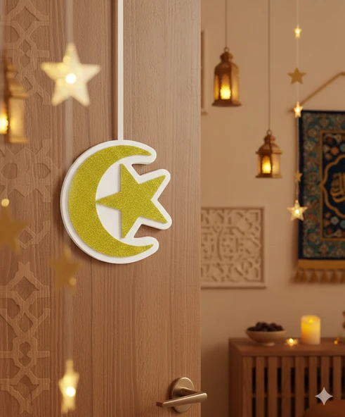 22 x 23,5 cm Strafor Ramazan Ay-Yıldız Duvar ve Dekor Süsü ürün görseli 1