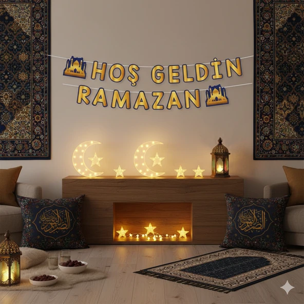 250 x 15 cm Dekoratif Banner Hoşgeldin Ramazan Yazı - Ramazan Asma Süsü ürün görseli 1