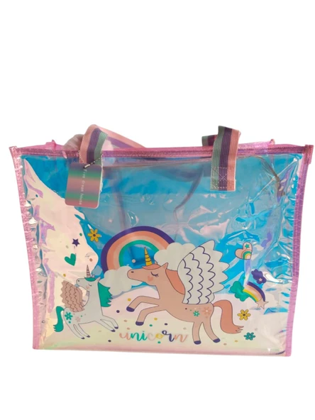 Dream Vest Şeffaf hologr.unicorn omuz-paj çantası ürün görseli 1