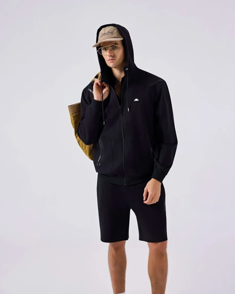 Ellesse 6SM1004-BK Erkek Kapüşonlu Sweat Ceket - Siyah - Resim 2