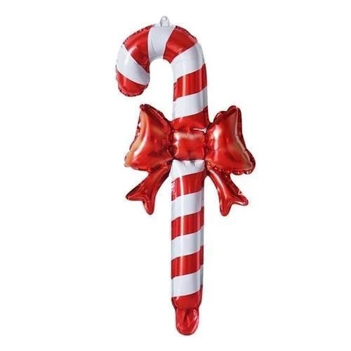 Yılbaşı Folyo Balon Baston Şeker Kurdeleli Dekor Süs 56x27cm ürün görseli 1