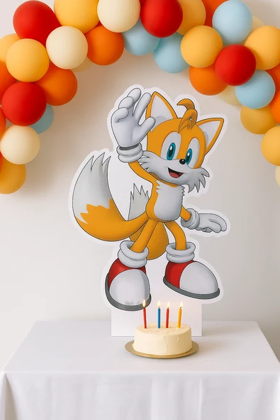 Ayaklı pano Sonic Boom 33x24 Miles Tails Masa Dekoru Çocuk Odası Dekoru Turuncu ürün görseli 1
