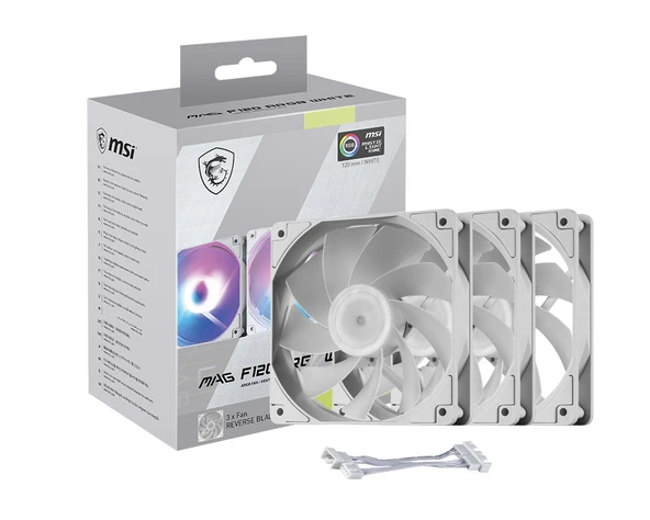 MSI MAG F120 ARGB WHITE-3RW BEYAZ KASA FANI ürün görseli 1