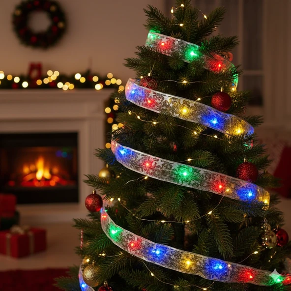 2 Metre Pilli Kurdele Şekilli Mix LED Işık – Yılbaşı Dekor Pvc Kutulu ürün görseli 1