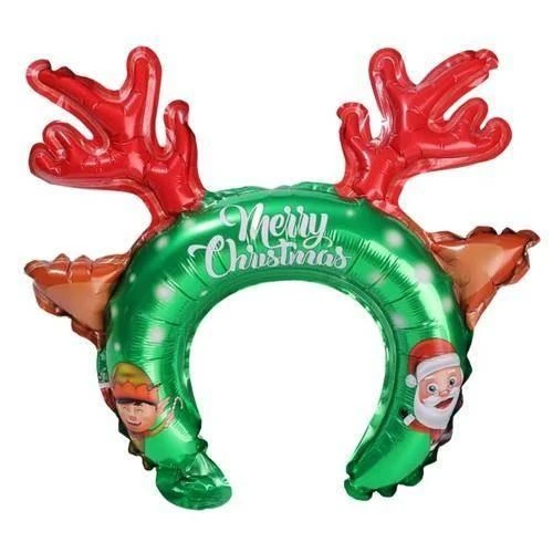Yılbaşı Folyo Balon Geyik Boynuz Folyo Taç 33x30cm ürün görseli 1
