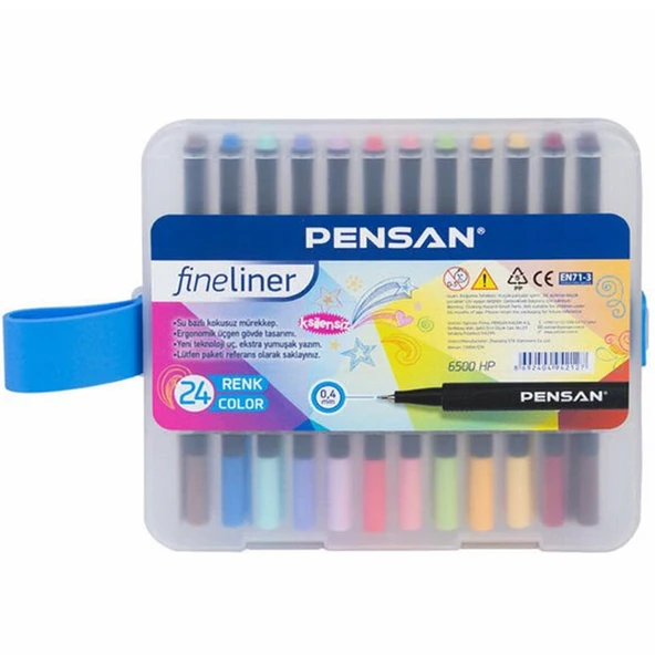 Pensan Fineliner Keçe Uç Kalem 24 Lü Pvc Kutu 6500 HP ürün görseli 1