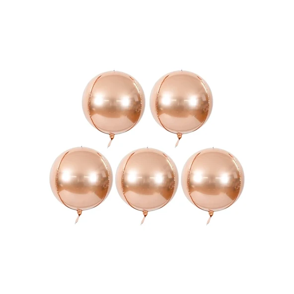 Folyo Balon 22 İnç KÜRE ROSE GOLD - Resim 3