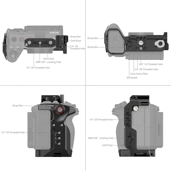 SmallRig 4183 Sony FX3 / FX3A FX30 için Kafes - Resim 3
