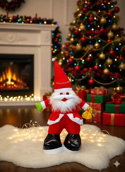 65 cm Peluş Noel Baba – Yılbaşı Konseptlerinde Kullanılabilir Dekoratif Büyük Boy Figür ürün görseli 1