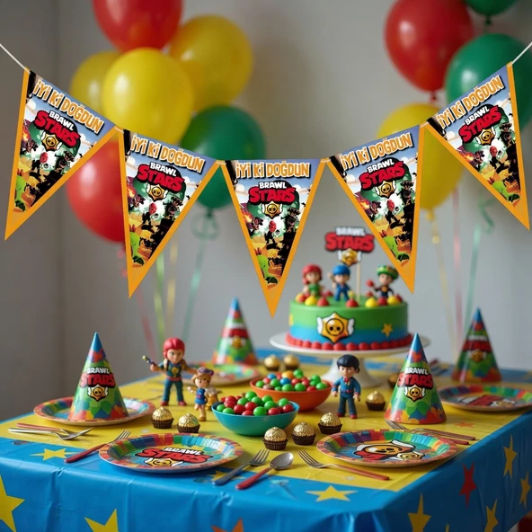 Brawl Stars Bayrak Flama Banner Erkek Çocuk Doğum Günü Parti Süsleme Dekoru ürün görseli 1