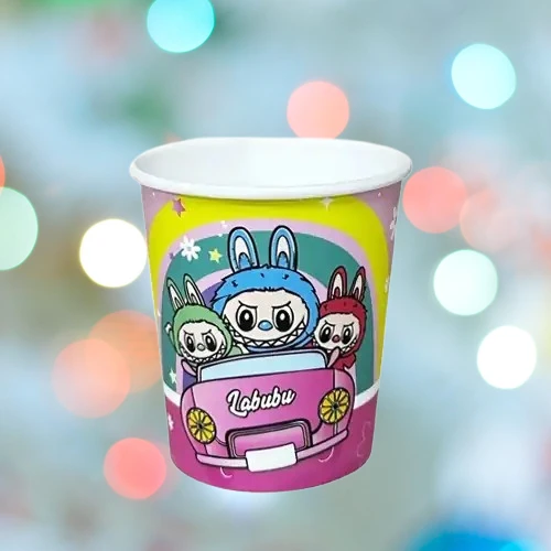 Bardak Labubu 8li karton bardak 7 oz - Resim 5