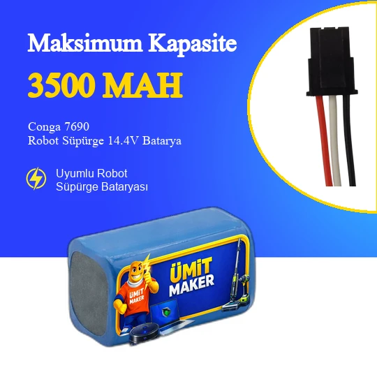 Conga 7690 Robot Süpürge 3500 mAh Batarya ürün görseli 1