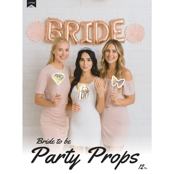 BRIDE TO BE Beyaz Konuşma Balonu 12'li Set | Bekarlığa Veda Partisi Fotoğraf Çekim Aksesuarı ürün görseli 1