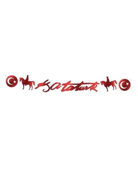 Karton Yazı Kemal Atatürk Banner kırmızı ürün görseli 1