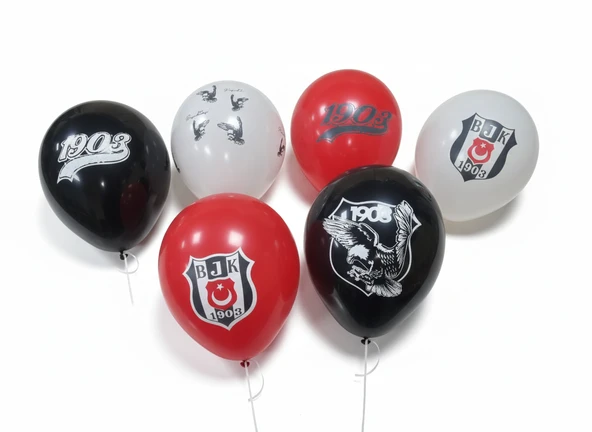 Balon Seti Beşiktaş lisanslı 12inç 6li paket ürün görseli 1