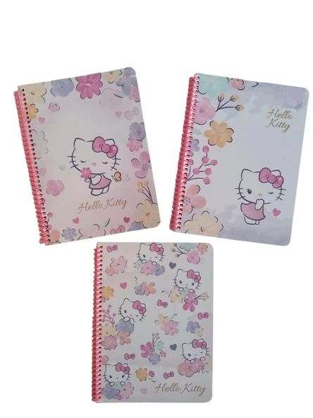 Hello Kitty 80 Yaprak A5 Spiralli Karton Kapak Kareli Defter ürün görseli 1