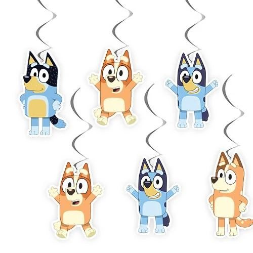 Asmalı tavan sarkıt süsü BLUEY 6lı ürün görseli 1
